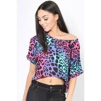 Nicola Multi Color Prints Crop Top