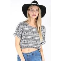 Nina Multi Color Prints Crop Top