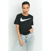 nike swoosh black cropped t shirt black