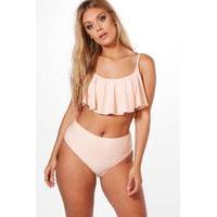 nina crop frill bikini pale pink