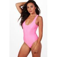 Nicola Scoop Back Swimsuit - pink