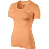 Nike Pro Cool Short Sleeve Tee - Womens - Peach Cream/White