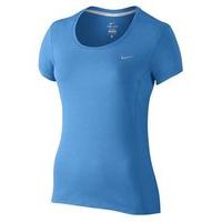 Nike Dri-Fit Contour Short Sleeve Tee - Womens - Light Photo Blue/Reflective Silver
