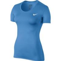 nike pro cool short sleeve top womens light photo bluewhite