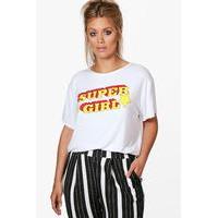 Nicola \'Super Girl\' Print T-shirt - white