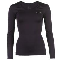 nike pro long sleeve v neck training top ladies