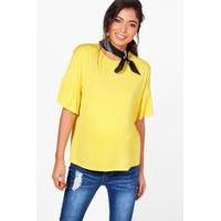 Nina T Shirt With Frill Sleeves - yellow