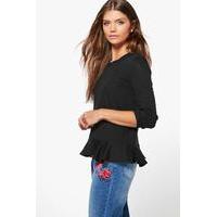 nia frill hem jumper black