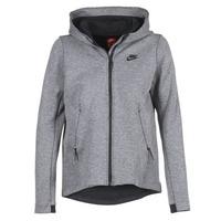 nike tch flc hoodie fz womens sweatshirt in grey