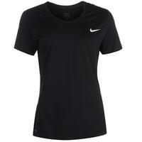 Nike Pro Short Sleeve V Neck Top Womens