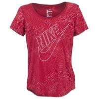 Nike BURNOUT GLITCH women\'s T shirt in red