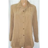 Nightingales Size 10 Light Brown Faux-Suede Shirt