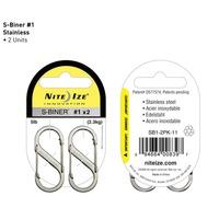 NITE IZE S-BINER STAINLESS STEEL SIZE 1 TWIN PACK (SILVER)