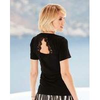 nightingales lace back jersey top