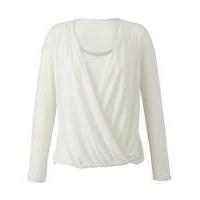 nightingales jersey wrap top with trim