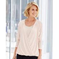 nightingales jersey wrap top with trim