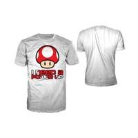 Nintendo TS300918NTN-XL - NINTENDO Super Mario Bros. Red Mushroom I Need A Power Up Men\'s Extra Large T-Shirt, White (TS300918NTN-XL)