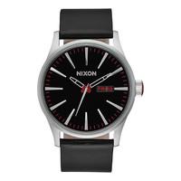 nixon sentry leather watch black