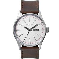 nixon mens the sentry leather watch