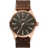 nixon mens the sentry leather watch