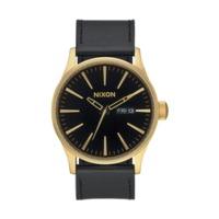 nixon the sentry leather goldblack a105 513