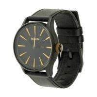 nixon the sentry leather matte black gold