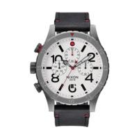 Nixon The 48-20 Chrono Leather gunmetal/white