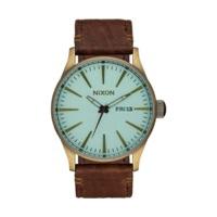 nixon the sentry leather brassgreen crystalbrown a105 2223