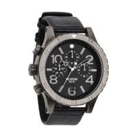 nixon the 48 20 chrono leather black gator