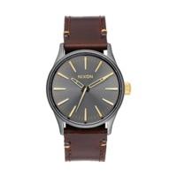 Nixon Sentry 38 Leather gunmetal/gold (A377-595)