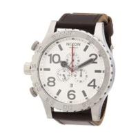 nixon the 51 30 chrono leather silverbrown a124113