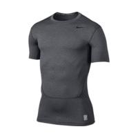 nike pro combat core 20 compression short sleeve top carbon heatherbla ...