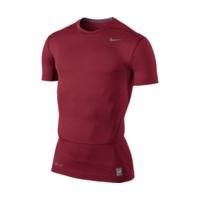 nike pro combat core 20 compression short sleeve top gym redflint grey