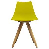 Njord Chair with Pyramid Legs, Lime/Natural