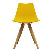 Njord Chair with Pyramid Legs, Yellow/Natural