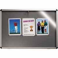 NOTICEBOARD 900X600MM VISUAL INSERT GREY