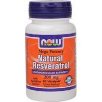 NOW Natural Resveratrol 200mg/60 Vcaps