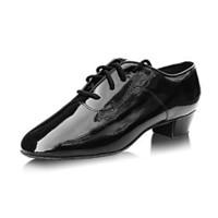 non customizable mens kids dance shoes latin leather low heel black re ...