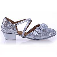 Non Customizable Women\'s Kids\' Dance Shoes Patent Leather Sparkling Glitter Paillette Synthetic Latin Flats Sandals Sneakers Low Heel