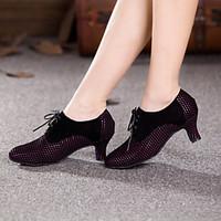 non customizable womens dance shoes modern suede cuban heel yellow fuc ...