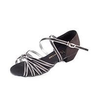 non customizable womenskids dance shoes latinballroom satin chunky hee ...