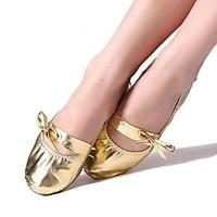 Non Customizable Women\'s Dance Shoes Belly Other Flat Heel Gold