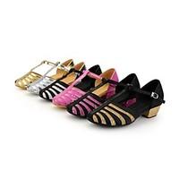 non customizable kids modern satin sandals buckle low heel black and s ...