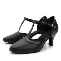 Non Customizable Women\'s Dance Shoes Modern/Latin/Ballroom/Practice Shoes Leather Stiletto Heel Black