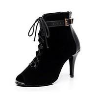 non customizable womens dance shoes leather flocking leather flocking  ...