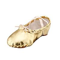 Non Customizable Women\'s Ballet Leatherette Fabric Flats Indoor Bow(s) Flat Heel Red Silver Gold