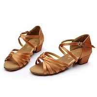 non customizable kids dance shoes satin latin sandals low heel indoor