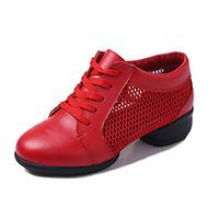 Non Customizable Women\'s Dance Shoes Tulle Dance Sneakers / Modern Sneakers Low Heel Outdoor Black/Red/White