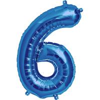 Northstar 16 Inch Number Balloon 6 Blue