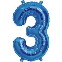 Northstar 16 Inch Number Balloon 3 Blue